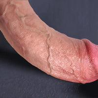 9.64in 8.07in Real Skin Lifelike Big Cock Soft Dildo With Suction Cup