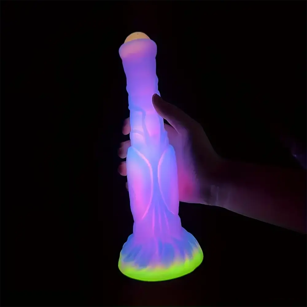 9.64in Big Silicone Soft Glowing Dildo For Stimulating Women Sex Pleasure