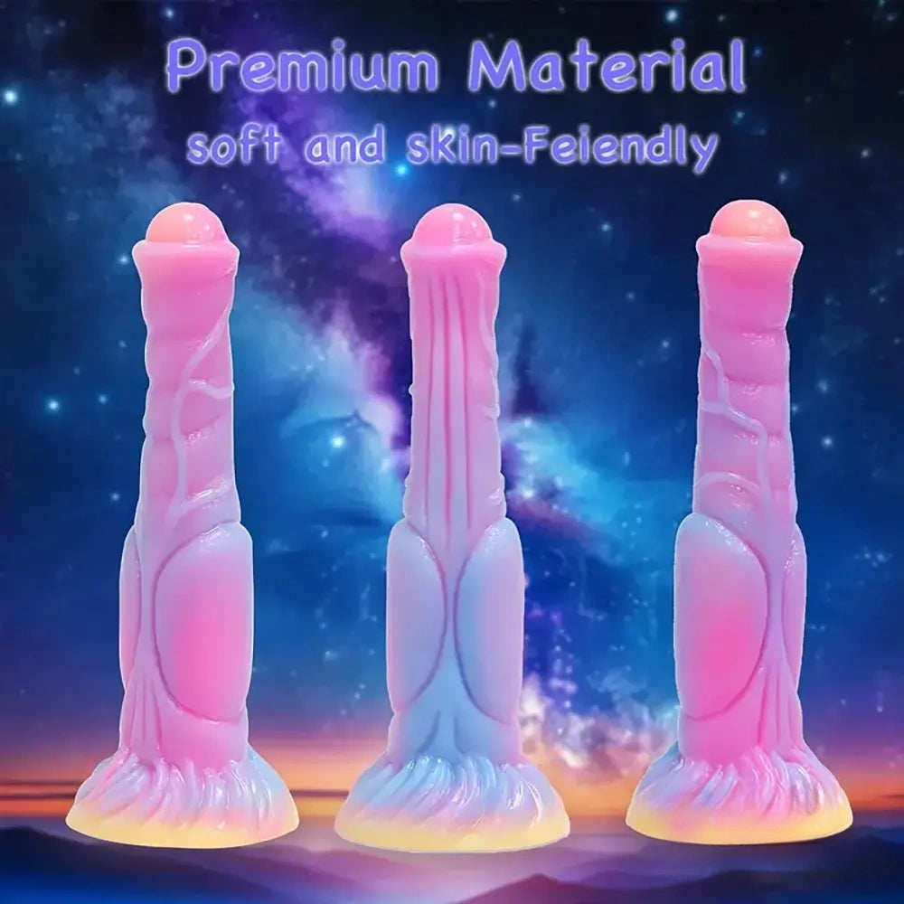 9.64in Big Silicone Soft Glowing Dildo For Stimulating Women Sex Pleasure