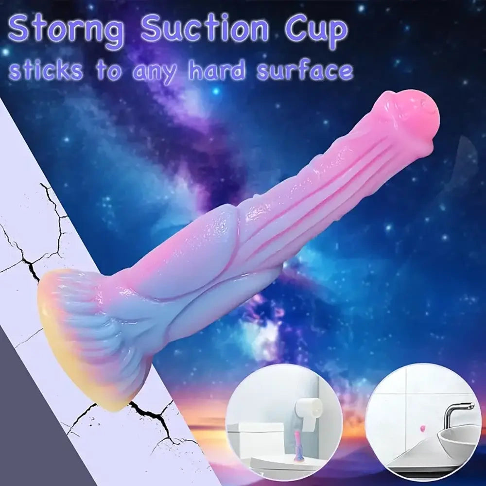 9.64in Big Silicone Soft Glowing Dildo For Stimulating Women Sex Pleasure