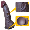 9.64in Ebony Real Large Dildo Silicone Soft Women Fake Penis Anal Sex Toy