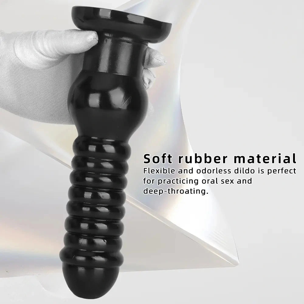 9.64in Knot Big Black Butt Plug PVC Dildo Suction Cup Knotting Dildo