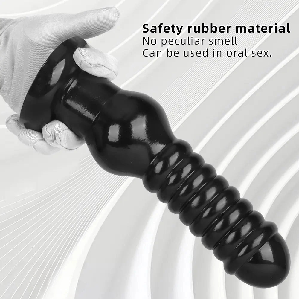 9.64in Knot Big Black Butt Plug PVC Dildo Suction Cup Knotting Dildo