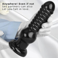 9.64in Knot Big Black Butt Plug PVC Dildo Suction Cup Knotting Dildo