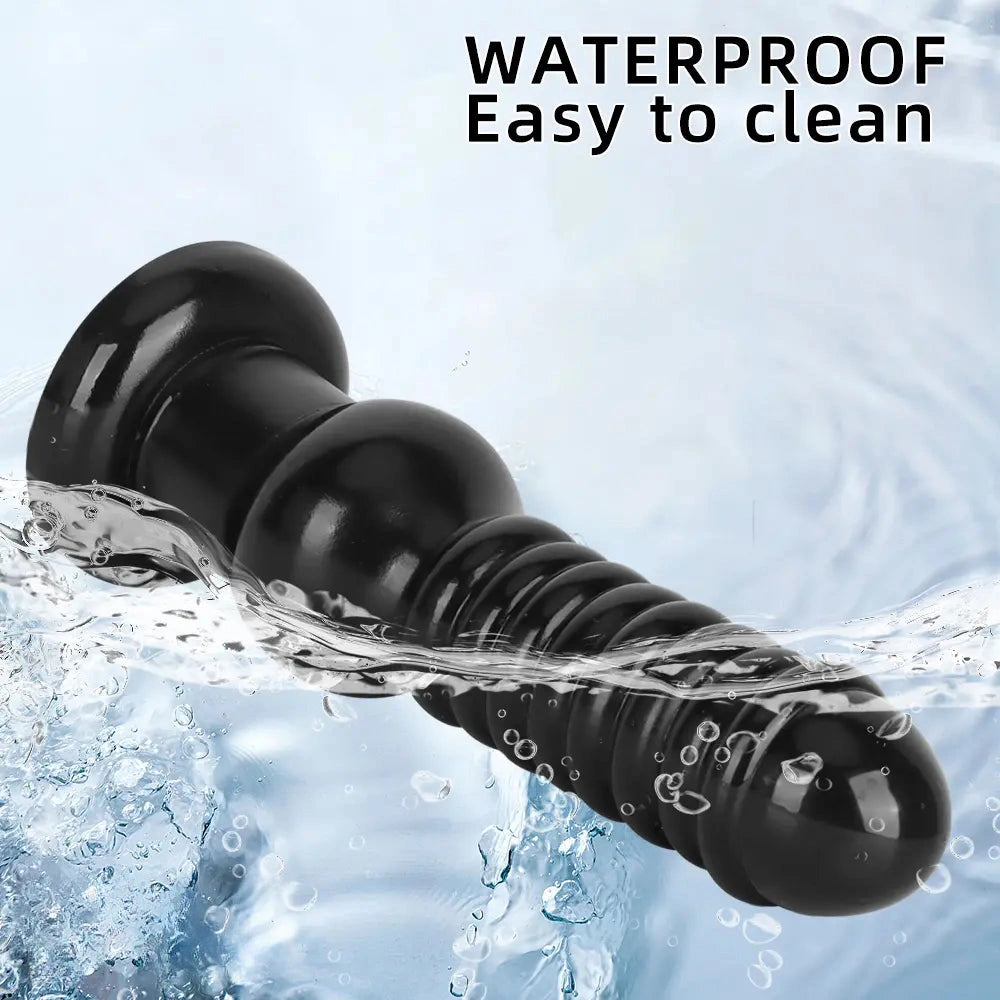 9.64in Knot Big Black Butt Plug PVC Dildo Suction Cup Knotting Dildo