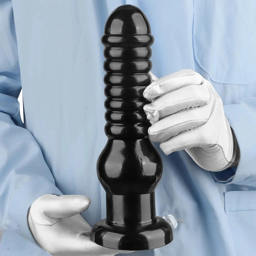 9.64in Knot Big Black Butt Plug PVC Dildo Suction Cup Knotting Dildo