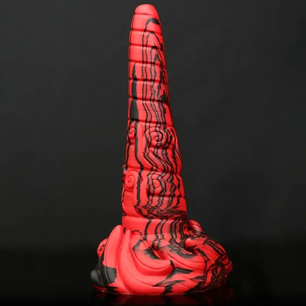 9.64in Large Silicone Unisex Red Tapered Soft Fantasy Anal Plug Dildo