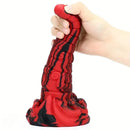 9.64in Large Silicone Unisex Red Tapered Soft Fantasy Anal Plug Dildo