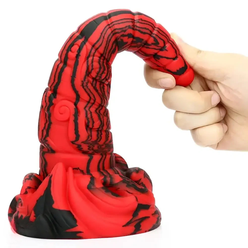 9.64in Large Silicone Unisex Red Tapered Soft Fantasy Anal Plug Dildo