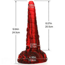 9.64in Large Silicone Unisex Red Tapered Soft Fantasy Anal Plug Dildo