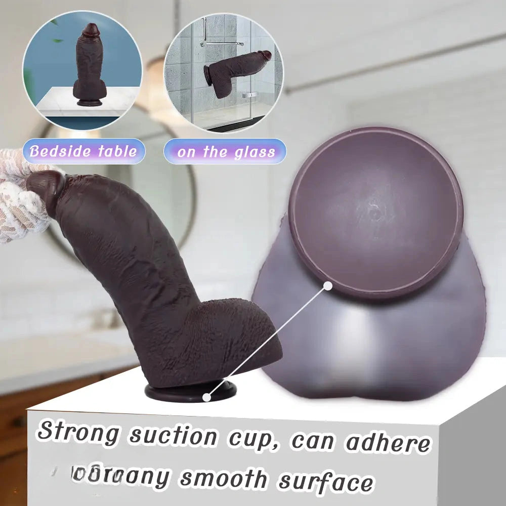 9.64in Real Skin Thick Big Dildo G-Spot Stimulator Anal Dilator Adult Erotic Gift