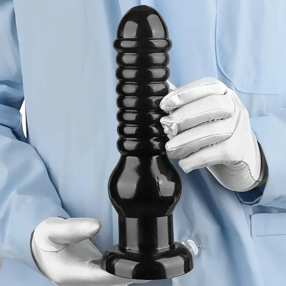 9.64in Rubber Real Big Black Dildo Butt Expander For Couples Sex