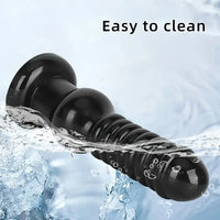 9.64in Rubber Real Big Black Dildo Butt Expander For Couples Sex