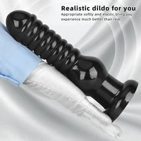 9.64in Rubber Real Big Black Dildo Butt Expander For Couples Sex