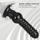9.64in Rubber Real Big Black Dildo Butt Expander For Couples Sex