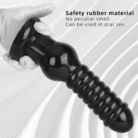 9.64in Rubber Real Big Black Dildo Butt Expander For Couples Sex