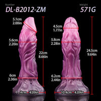 9.64in Squeezing Inflatable Alien Penis Fantasy Odd Silicone Dildo For Clit
