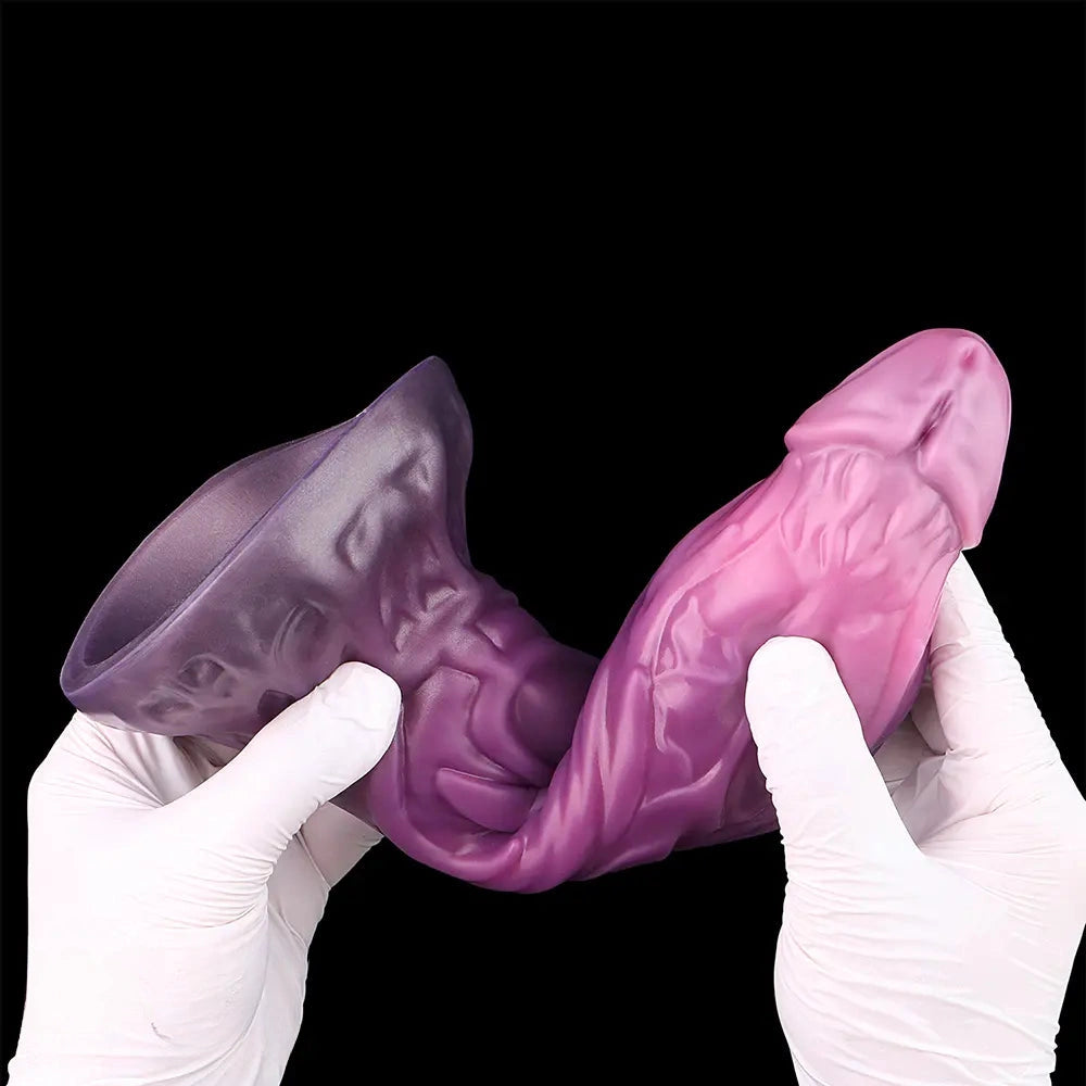 9.64in Squeezing Inflatable Alien Penis Fantasy Odd Silicone Dildo For Clit