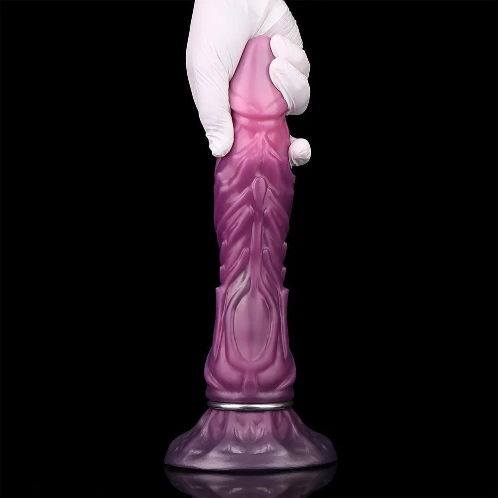 9.64in Squeezing Inflatable Alien Penis Fantasy Odd Silicone Dildo For Clit