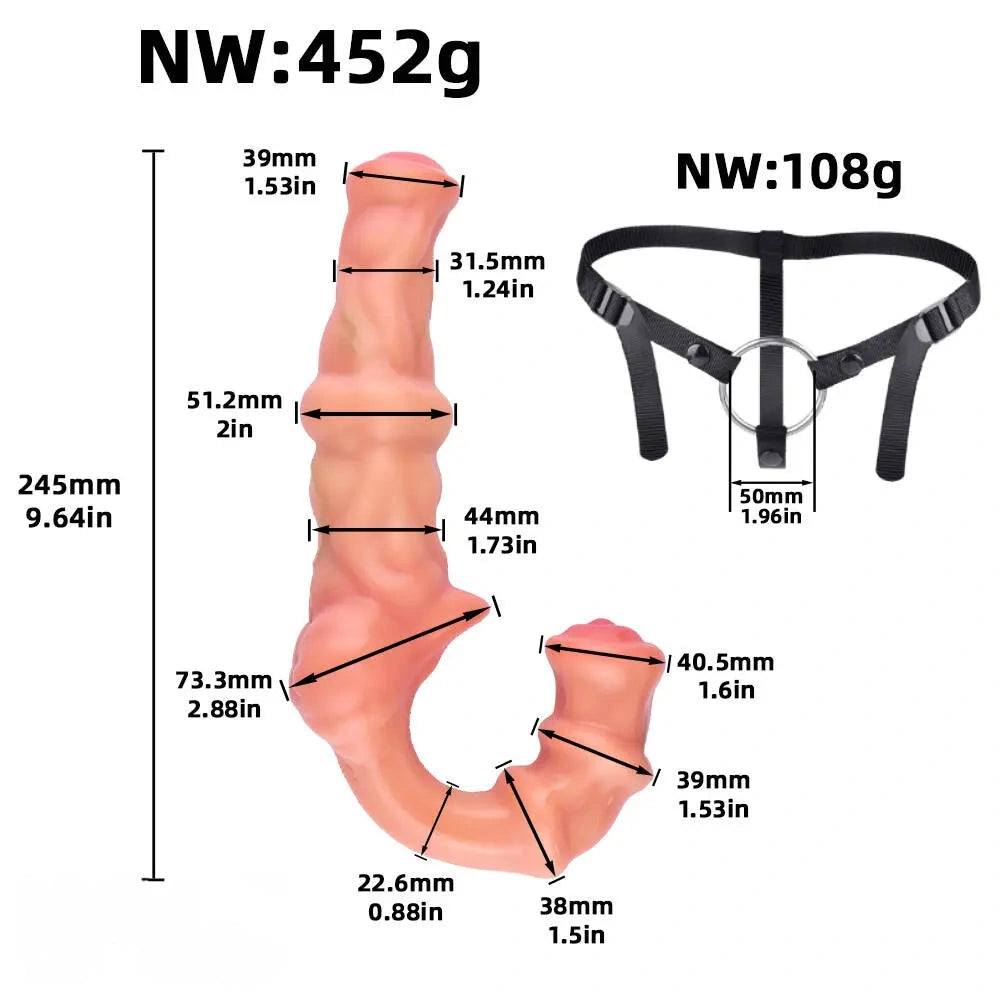 9.64in Strapless Strap on Silicone Soft Dildo For Anal Vaginal Fucking Sex Toy