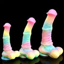 9.65in 11.02in 12.6in Rainbow Luminous Large Horse Silicone Soft Dildo