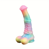 9.65in 11.02in 12.6in Rainbow Luminous Large Horse Silicone Soft Dildo