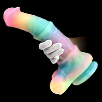 9.65in 11.02in 12.6in Rainbow Luminous Large Horse Silicone Soft Dildo