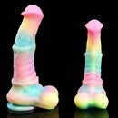 9.65in 11.02in 12.6in Rainbow Luminous Large Horse Silicone Soft Dildo