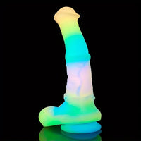 9.65in 11.02in 12.6in Rainbow Luminous Large Horse Silicone Soft Dildo