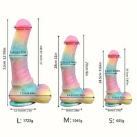 9.65in 11.02in 12.6in Rainbow Luminous Large Horse Silicone Soft Dildo