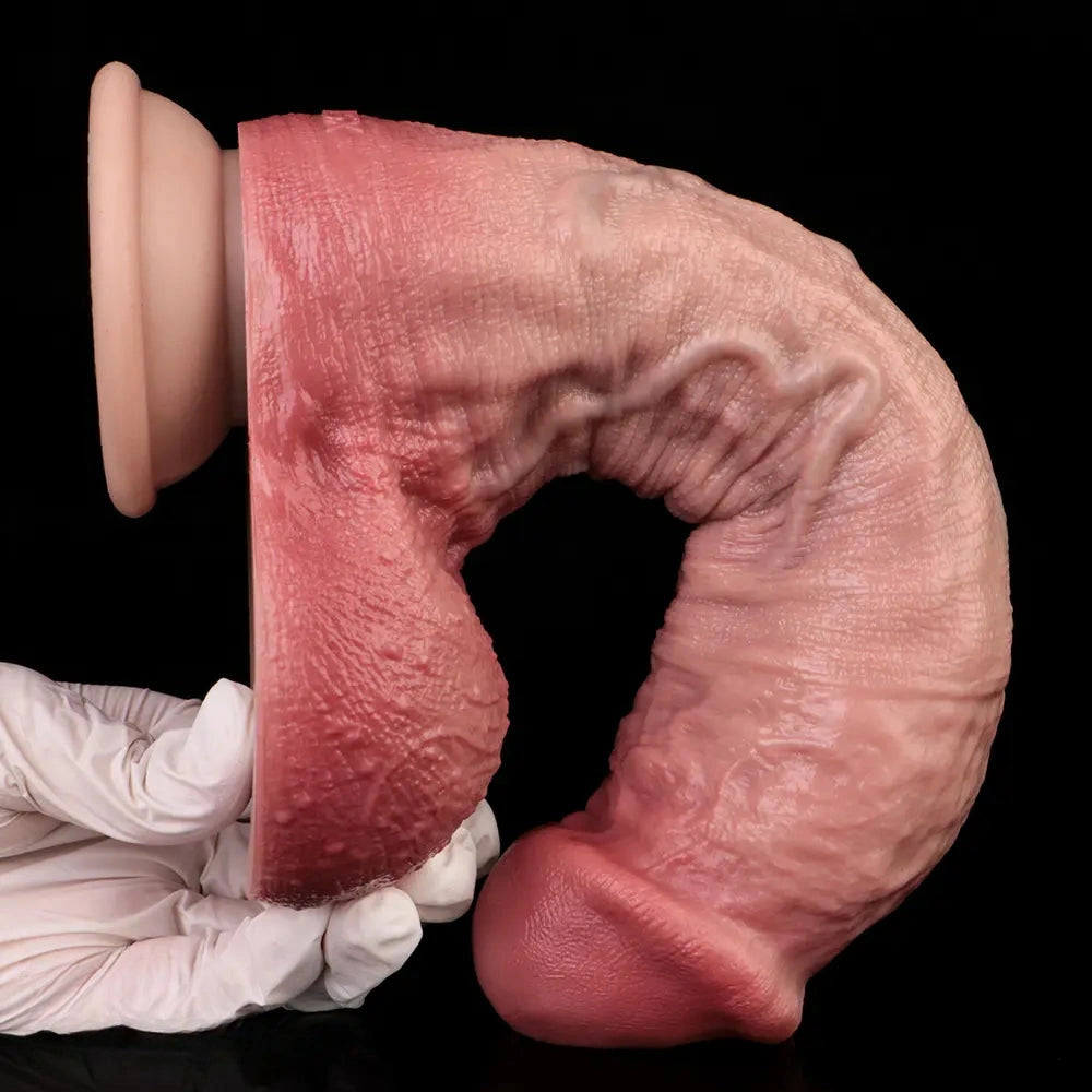 9.65in Double-layer Liquid Silicone Skin-like Soft Dildo For Couples Play