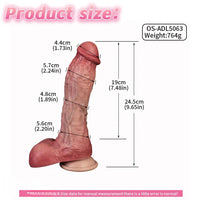 9.65in Double-layer Liquid Silicone Skin-like Soft Dildo For Couples Play