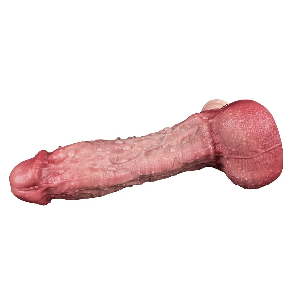 9.65in Double-layer Liquid Silicone Skin-like Soft Dildo For Couples Play