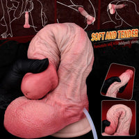 9.65in Dual Density Silicone Ejaculating Dildo Cock Tool For Jerking Off