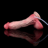 9.65in Dual Density Silicone Ejaculating Dildo Cock Tool For Jerking Off