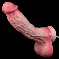 9.65in Dual Density Silicone Ejaculating Dildo Cock Tool For Jerking Off