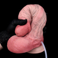 9.65in Dual Density Silicone Ejaculating Dildo Cock Tool For Jerking Off