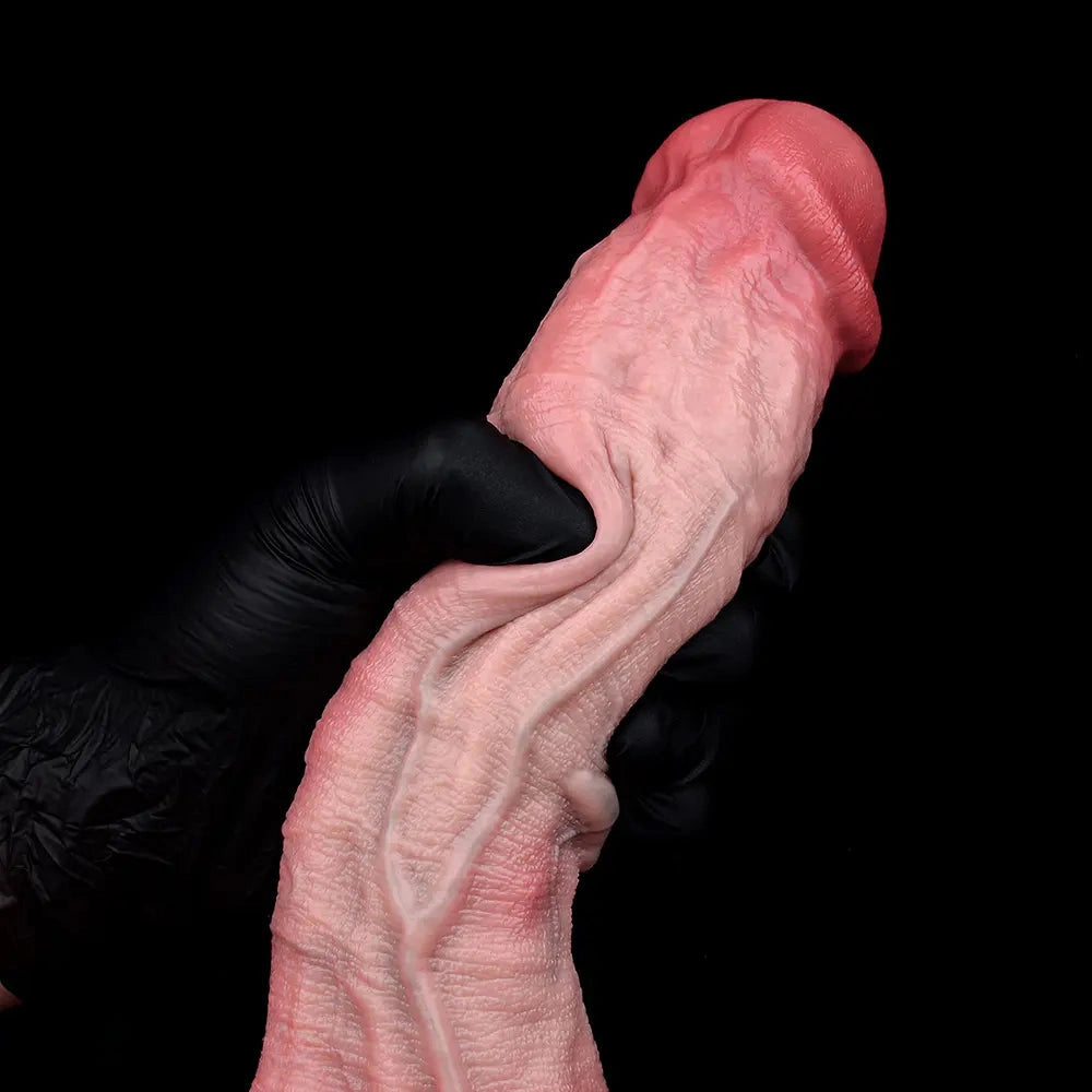 9.65in Dual Density Silicone Ejaculating Dildo Cock Tool For Jerking Off