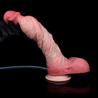 9.65in Dual Density Silicone Ejaculating Dildo Cock Tool For Jerking Off