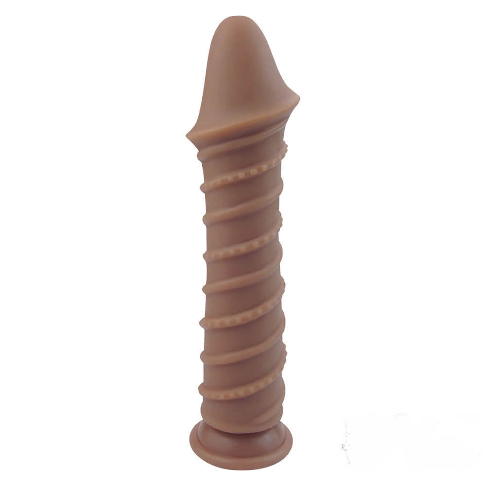 9.65in Flexible Waterproof Dildo With Spiral Threads