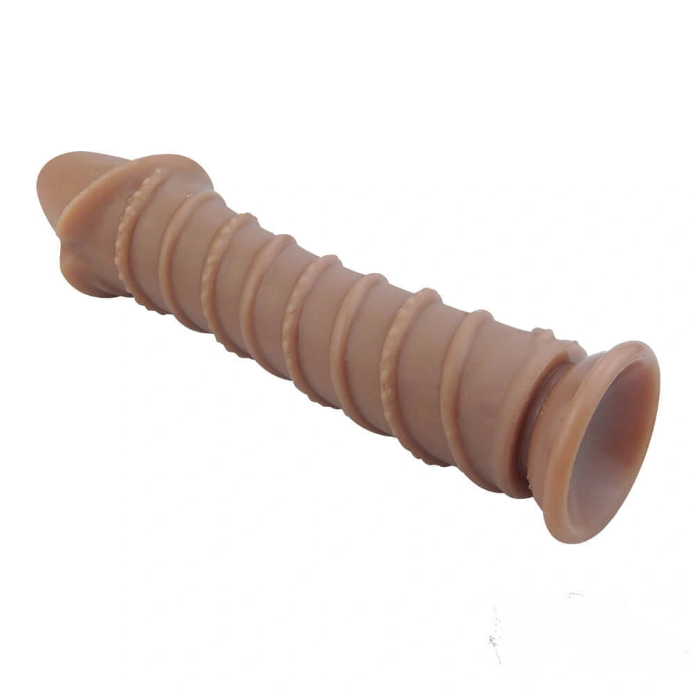 9.65in Flexible Waterproof Dildo With Spiral Threads