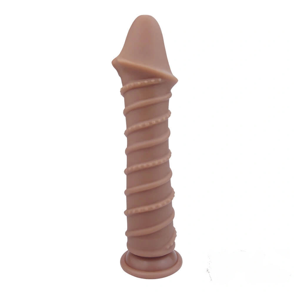 9.65in Flexible Waterproof Dildo With Spiral Threads