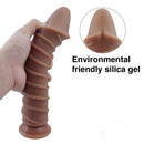 9.65in Flexible Waterproof Dildo With Spiral Threads