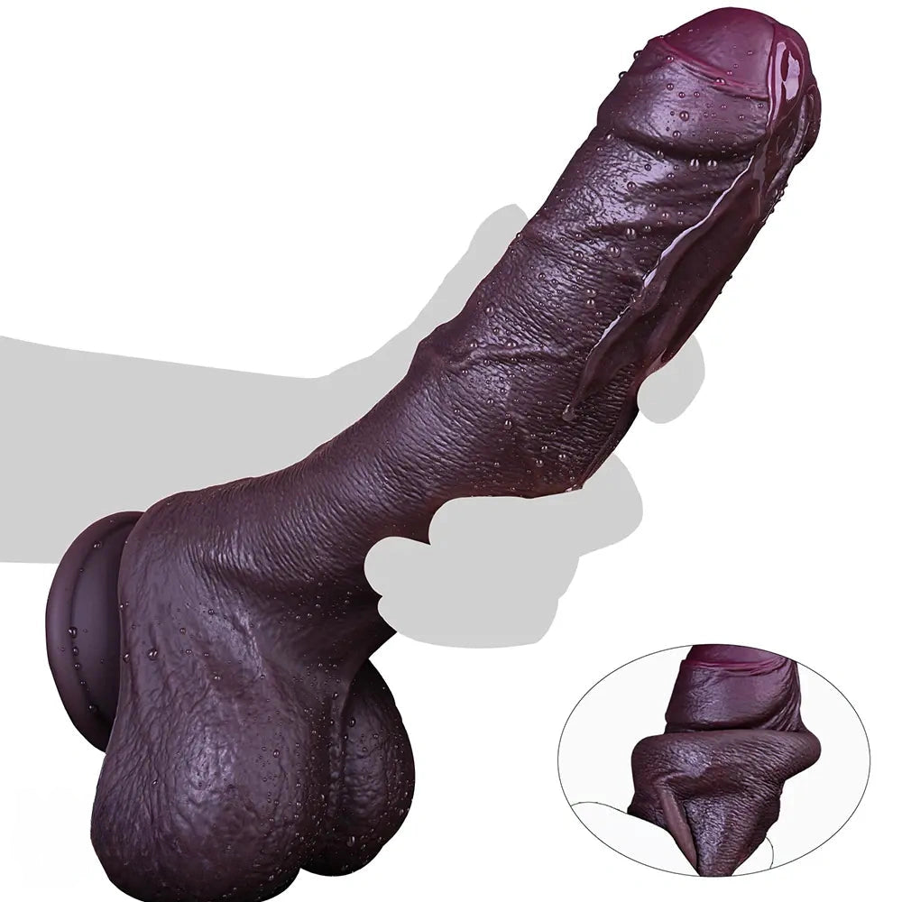 9.65in Foreskin Uncut Ultra-realistic Dual-Density Liquid Silicone Dildo