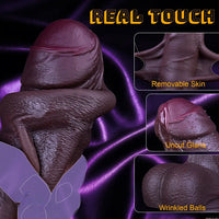 9.65in Foreskin Uncut Ultra-realistic Dual-Density Liquid Silicone Dildo