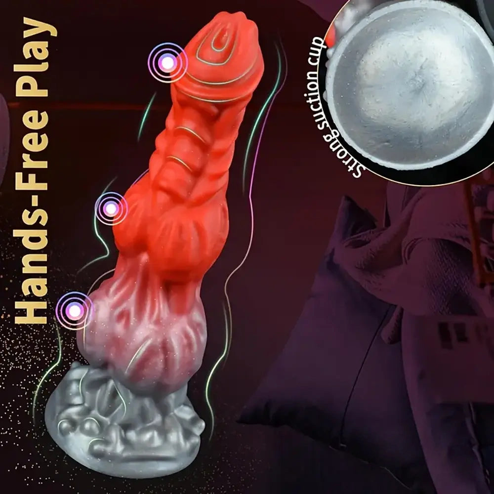 9.65in Lifelike Silicone Soft Glowing Fantasy Dildo For Anal Expansion