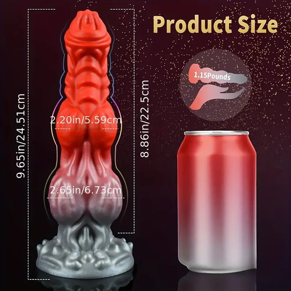 9.65in Lifelike Silicone Soft Glowing Fantasy Dildo For Anal Expansion