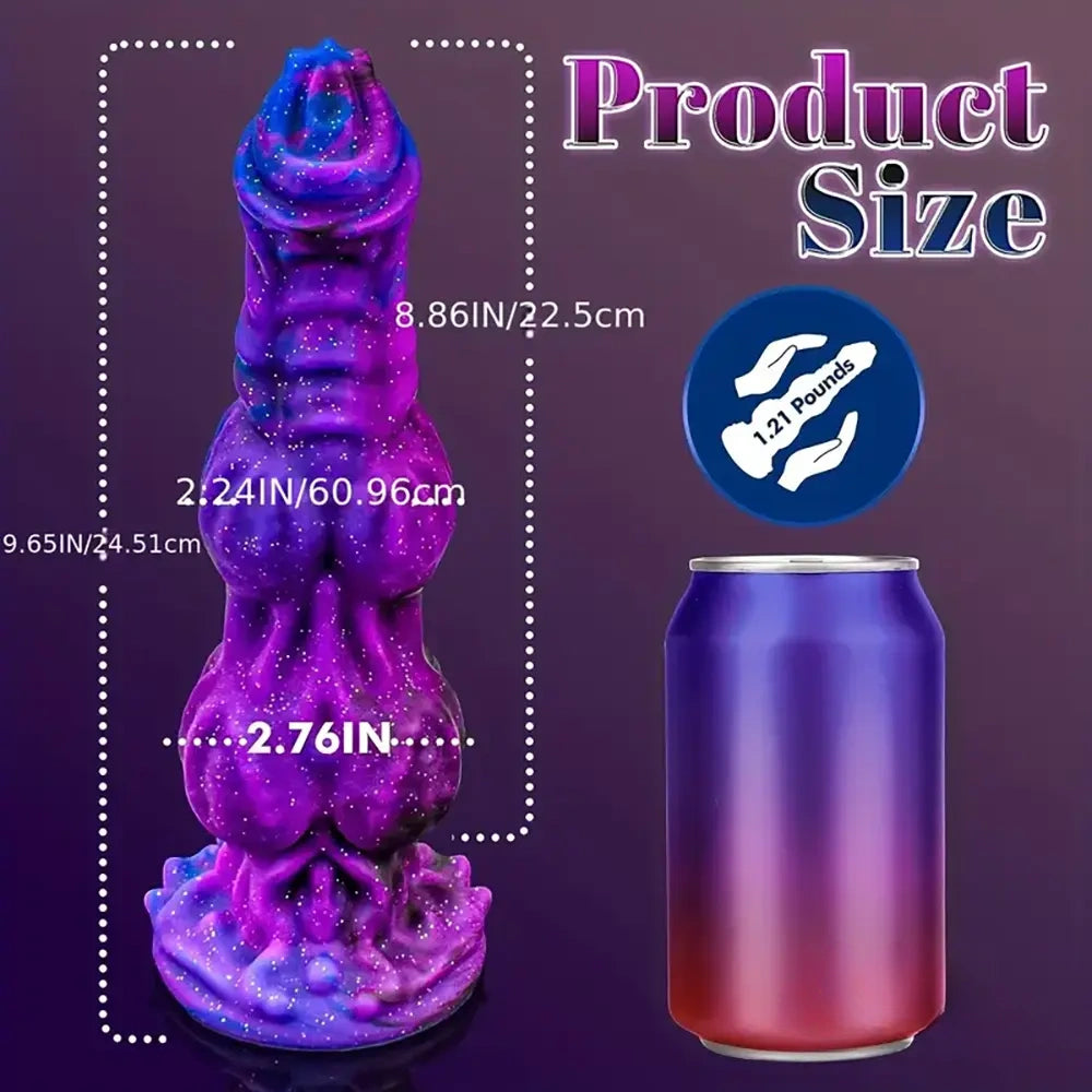 9.65in Lifelike Silicone Soft Glowing Fantasy Dildo For Anal Expansion