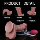 9.65in Lifelike Squirt Realistic Silicone Soft Textured Grip Dildo