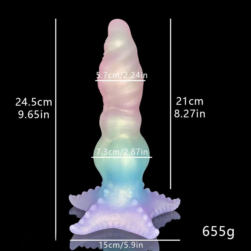 9.65in Monster Big Knot Fantasy Dildo Female Toy With Anal Stimulation